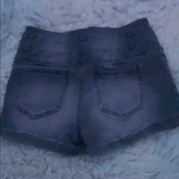 black and grey jean shorts. - Picture 2 of 2